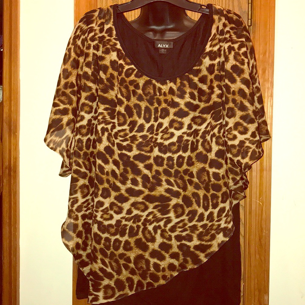 Women’s Leopard print top - over Black tank